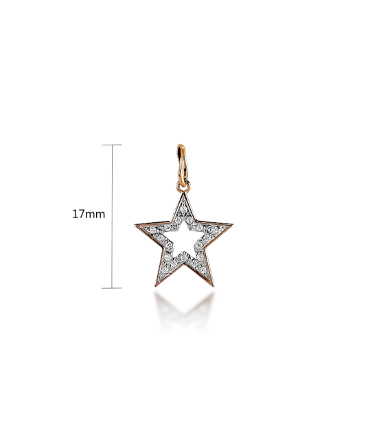 Gold pendant with zircons "star"