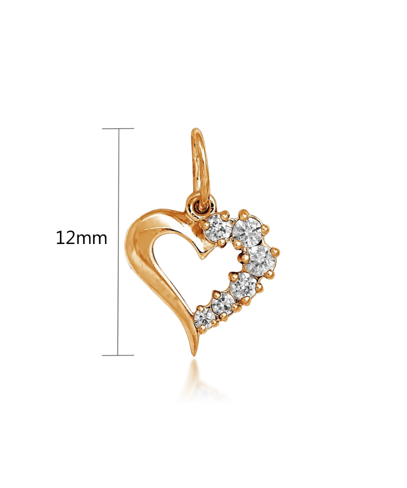 Gold pendant with zircons "heart"