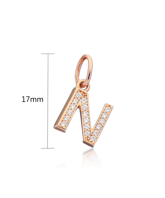 Auksinis pakabukas su cirkoniais raidė N  - Goldinga