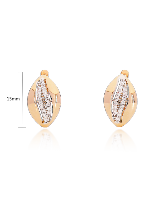 Gold earrings with zircons