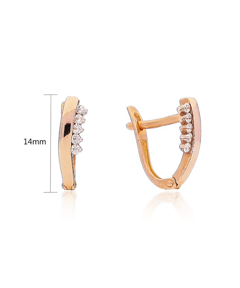 Auksiniai auskarai su cirkoniais  - Goldinga
