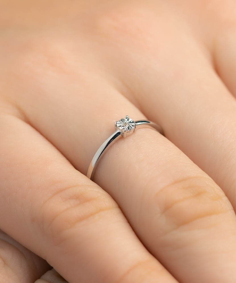 White gold ring with diamonds