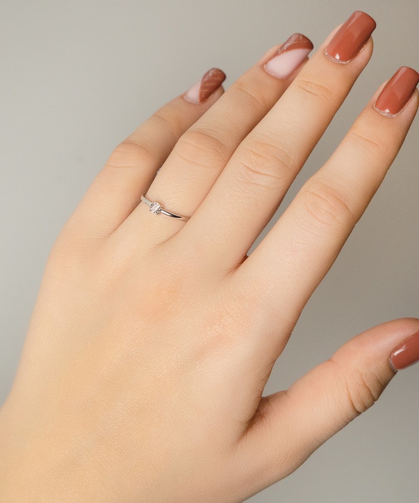 White gold ring with diamonds