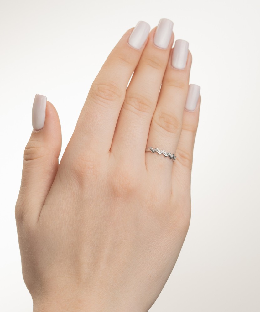 White gold ring with diamonds