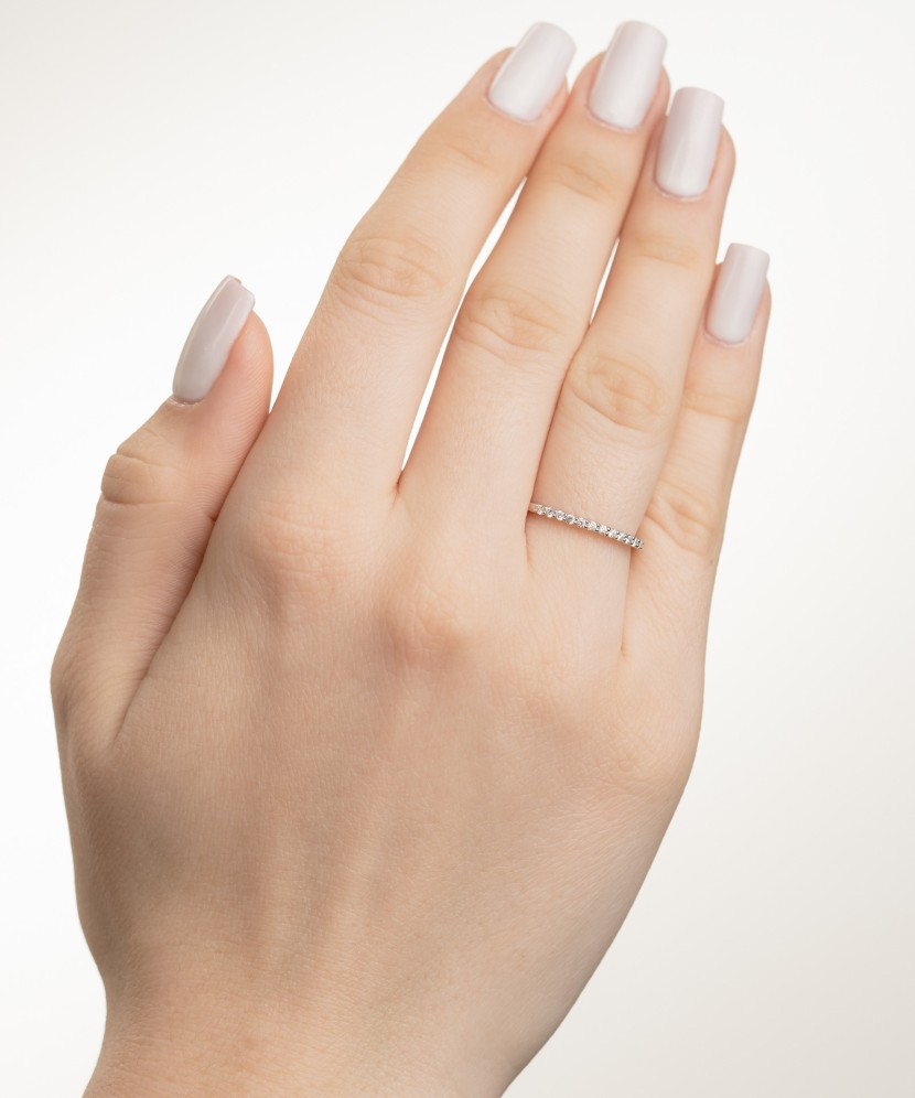 White gold ring with diamonds