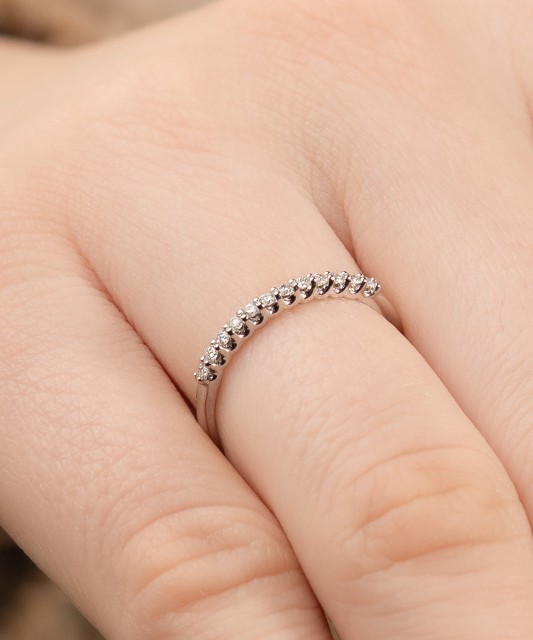 White gold ring with diamonds