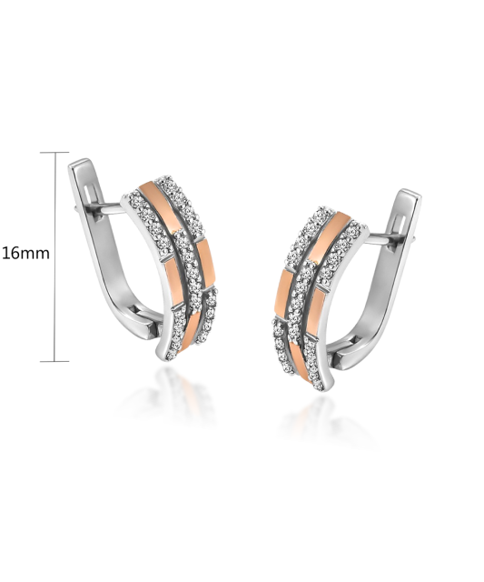 Gold plated sterling silver earrings with zircons