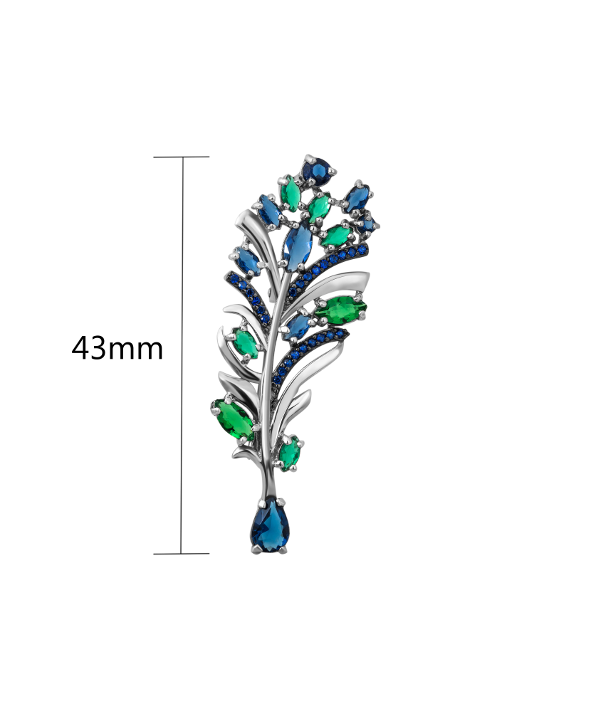 Sterling silver  brooch with zircons