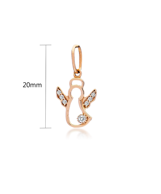 Gold pendant with zircons "angel"