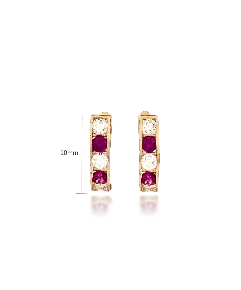 Gold earrings with zircons