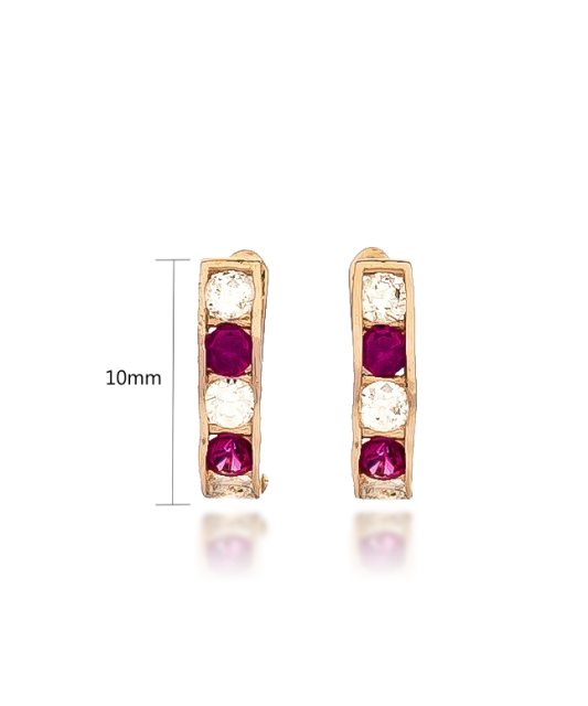 Gold earrings with zircons