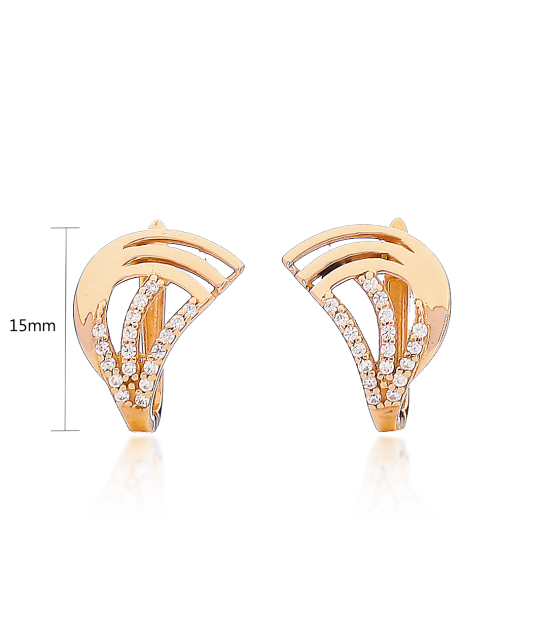 Gold earrings with zircons