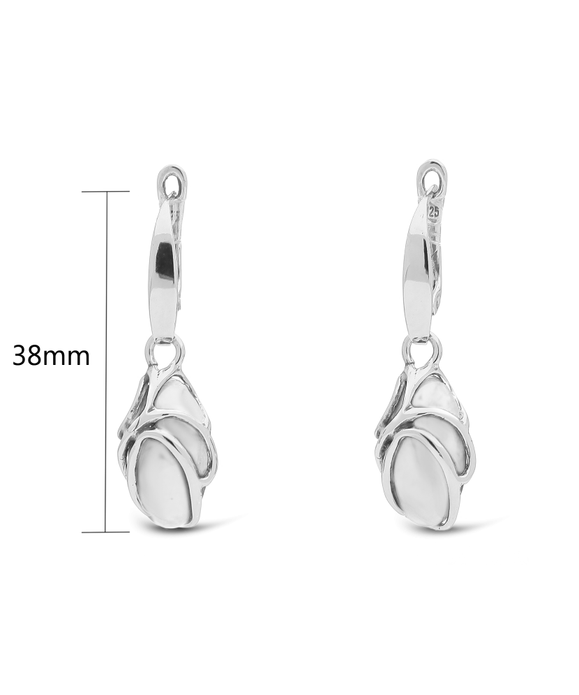 Sterling silver earrings with cats eye stone