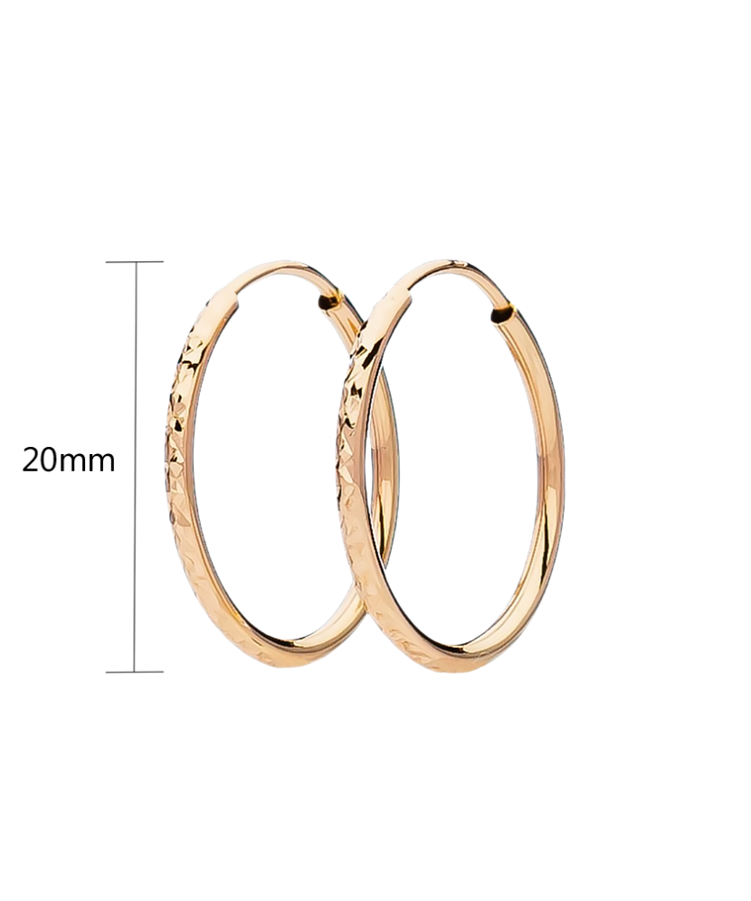 Auksiniai auskarai rinkutės 20mm  - Goldinga