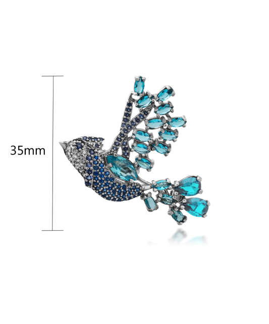 Sterling silver  brooch with zircons