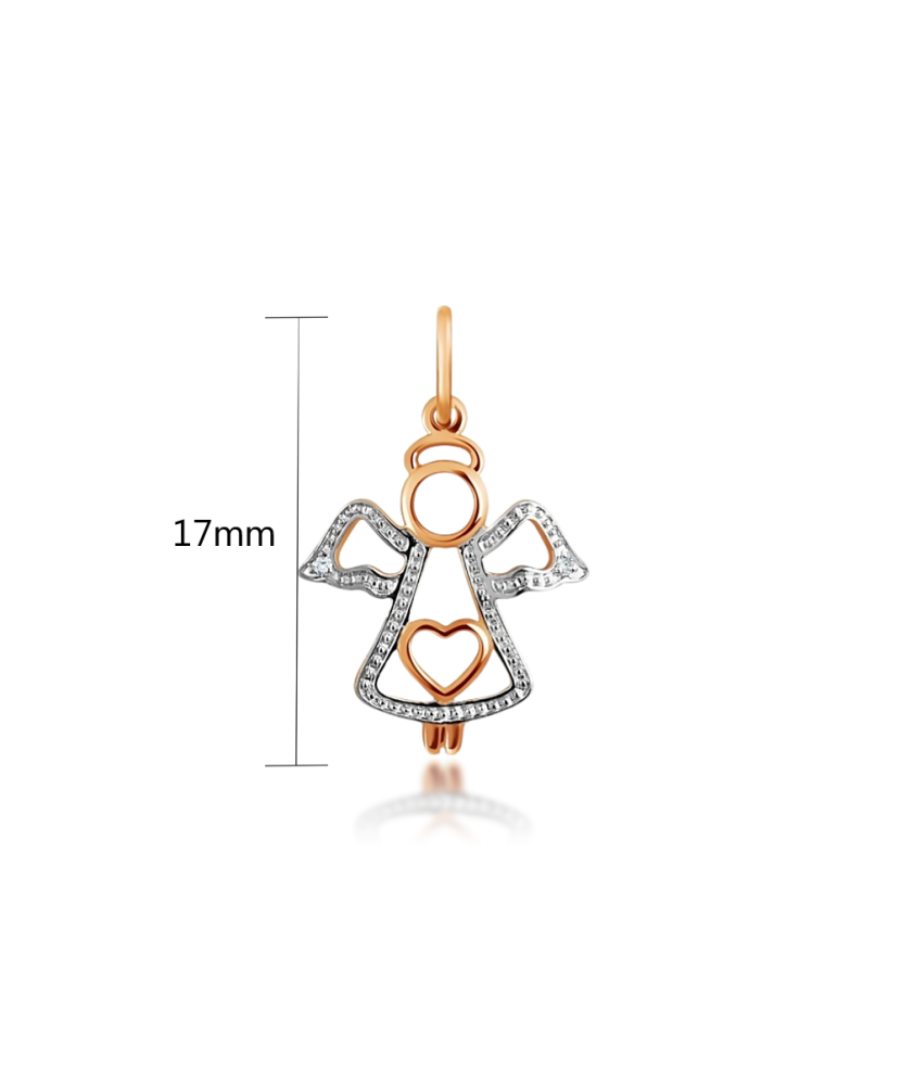 Gold pendant with zircons "angel"