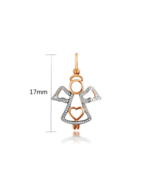 Gold pendant with zircons "angel"