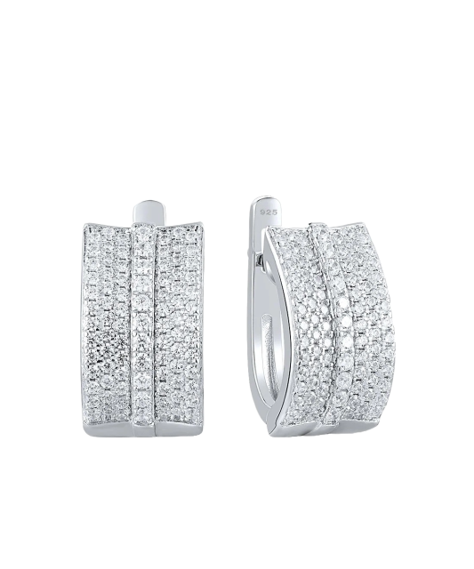 Hopeiset korvakorut zirkoneilla