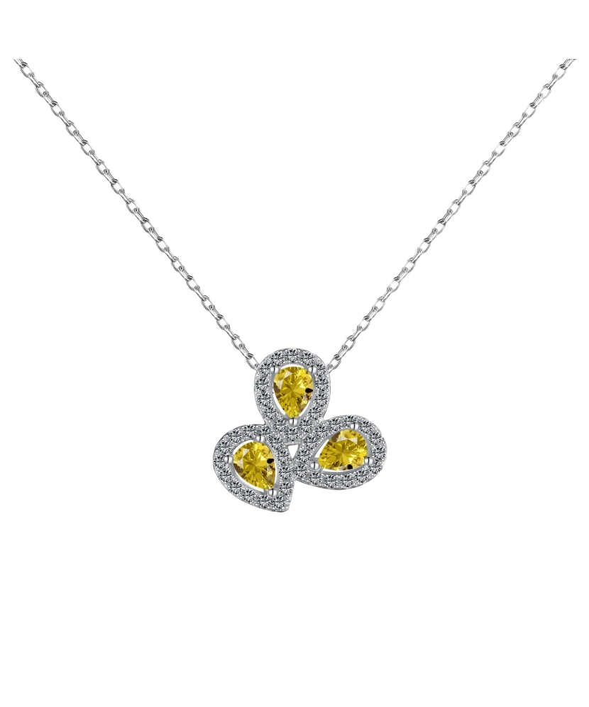 Hopeinen ketju zirkoniriipuksella