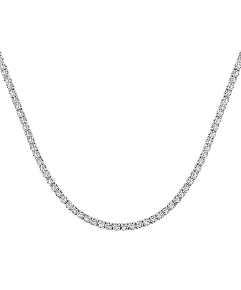 Hopeinen ketju zirkoneilla