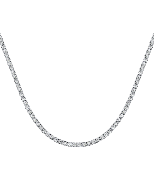 Hopeinen ketju zirkoneilla