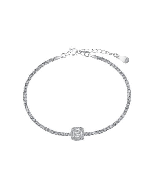 Hopeinen rannekoru zirkoneilla