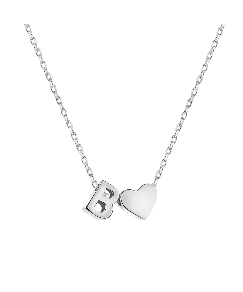 Hopeinen ketju riipuksella kirje B