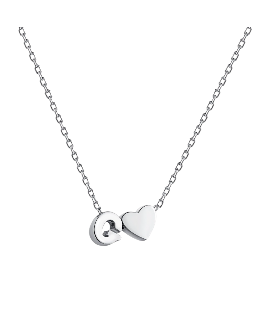 Hopeinen ketju riipuksella kirje G