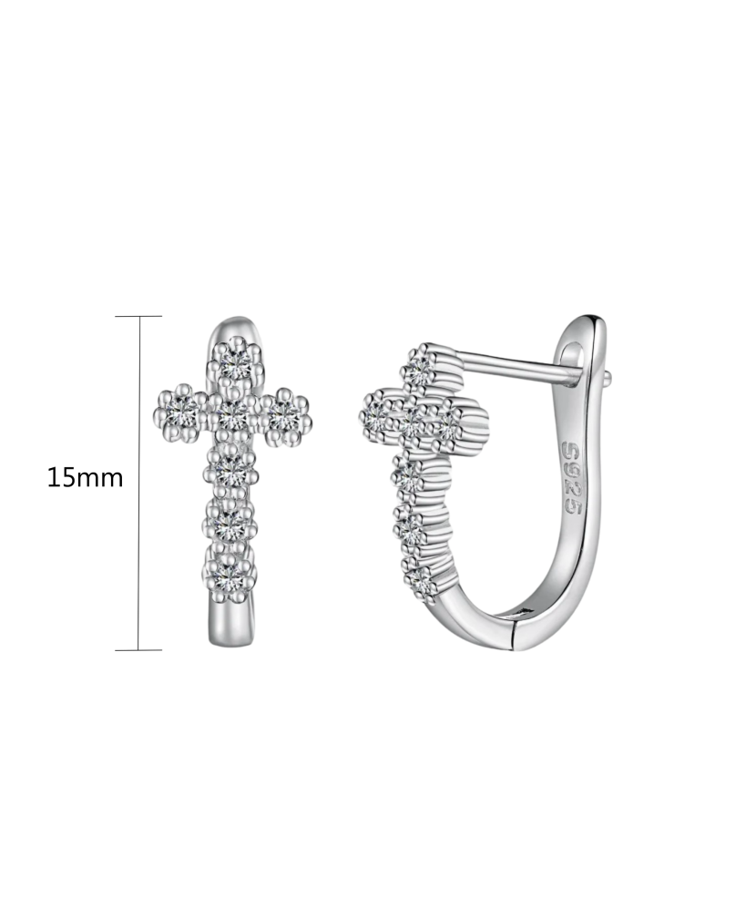 Hopeiset korvakorut zirkoneilla