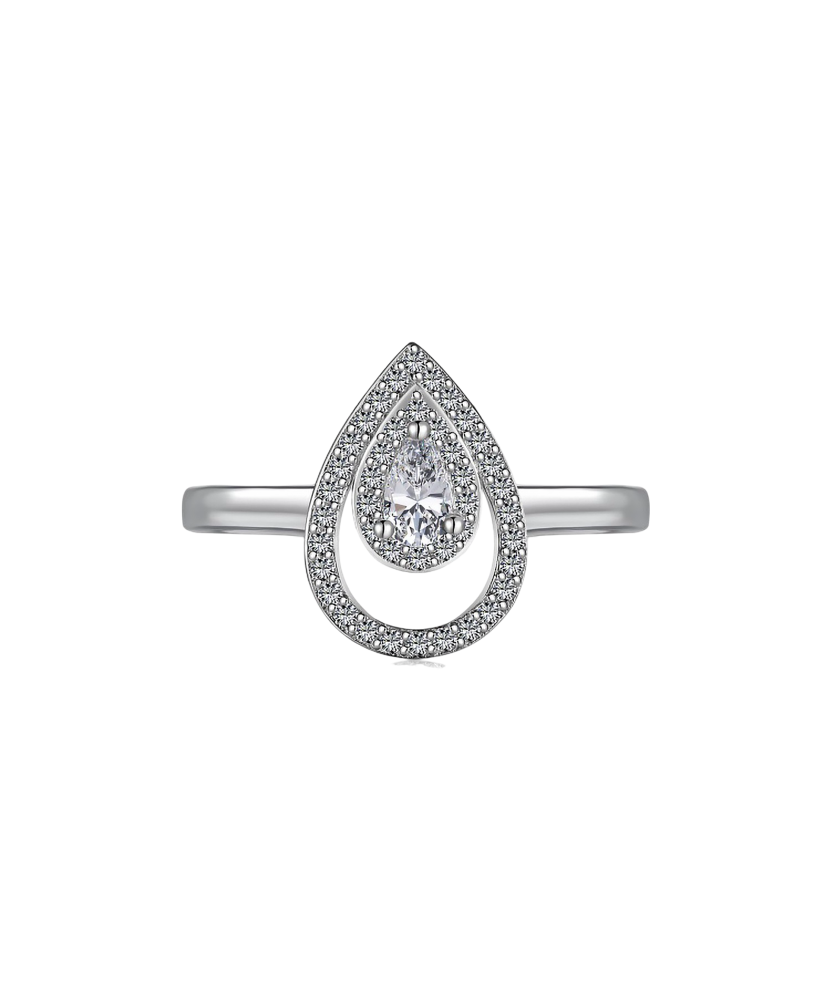 Sterling silver ring with zircons