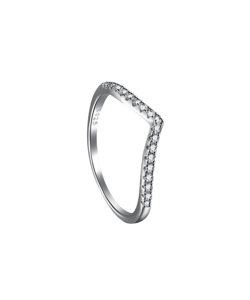 Sterling silver ring with zircons