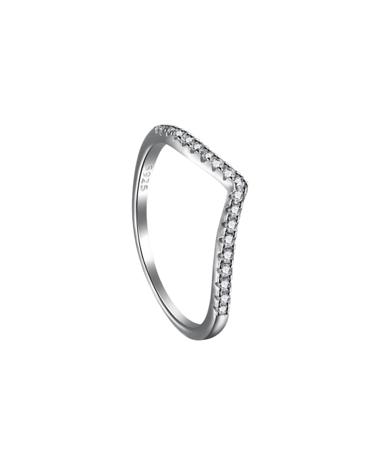 Sterling silver ring with zircons