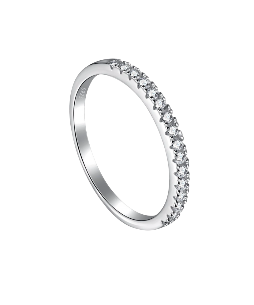 Sterling silver ring with zircons