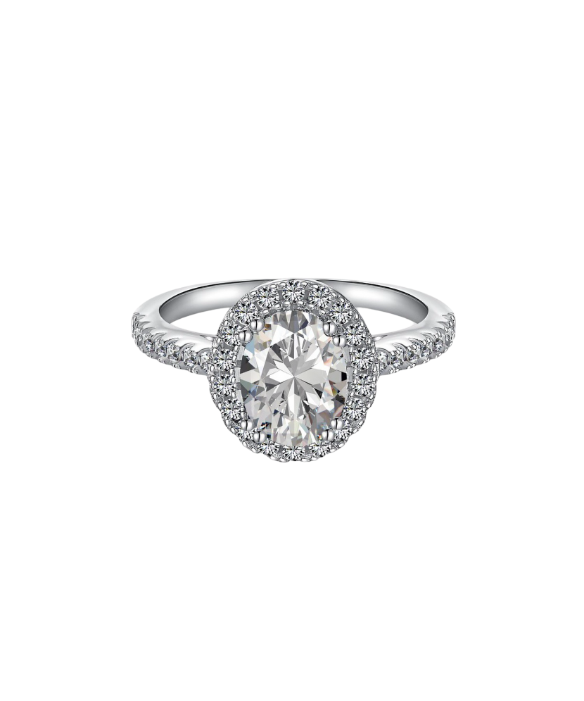 Sterling silver ring with zircons