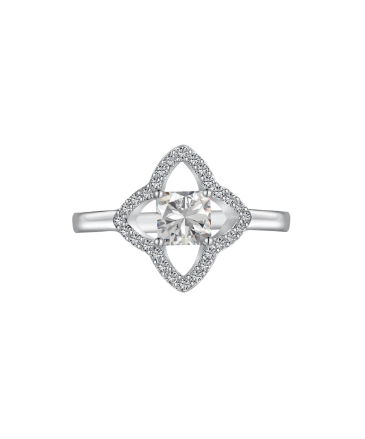 Sterling silver ring with zircons