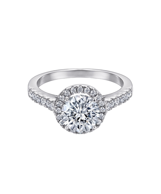 Sterling silver ring with zircons