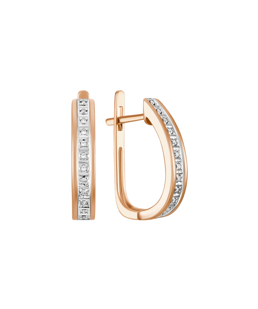 Gold earrings with diamonds