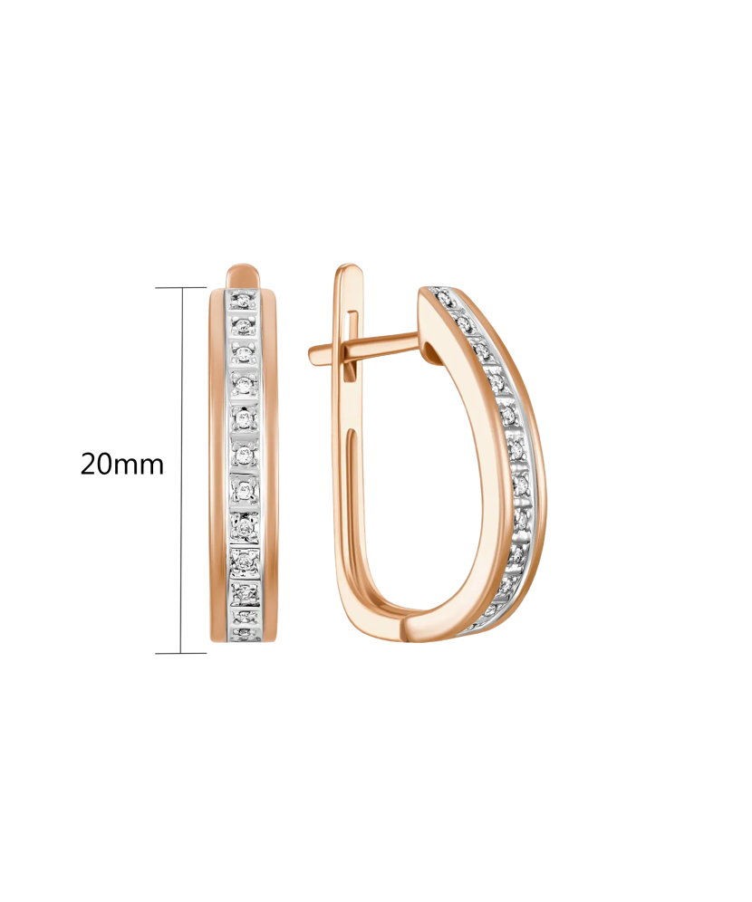 Gold earrings with diamonds