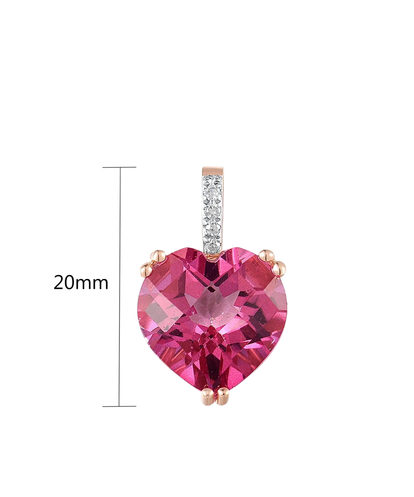 Gold pendant with diamonds and topaz