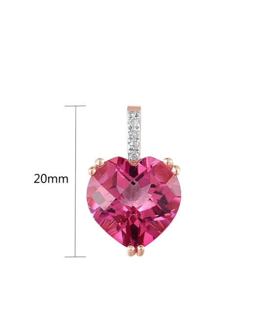 Gold pendant with diamonds and topaz