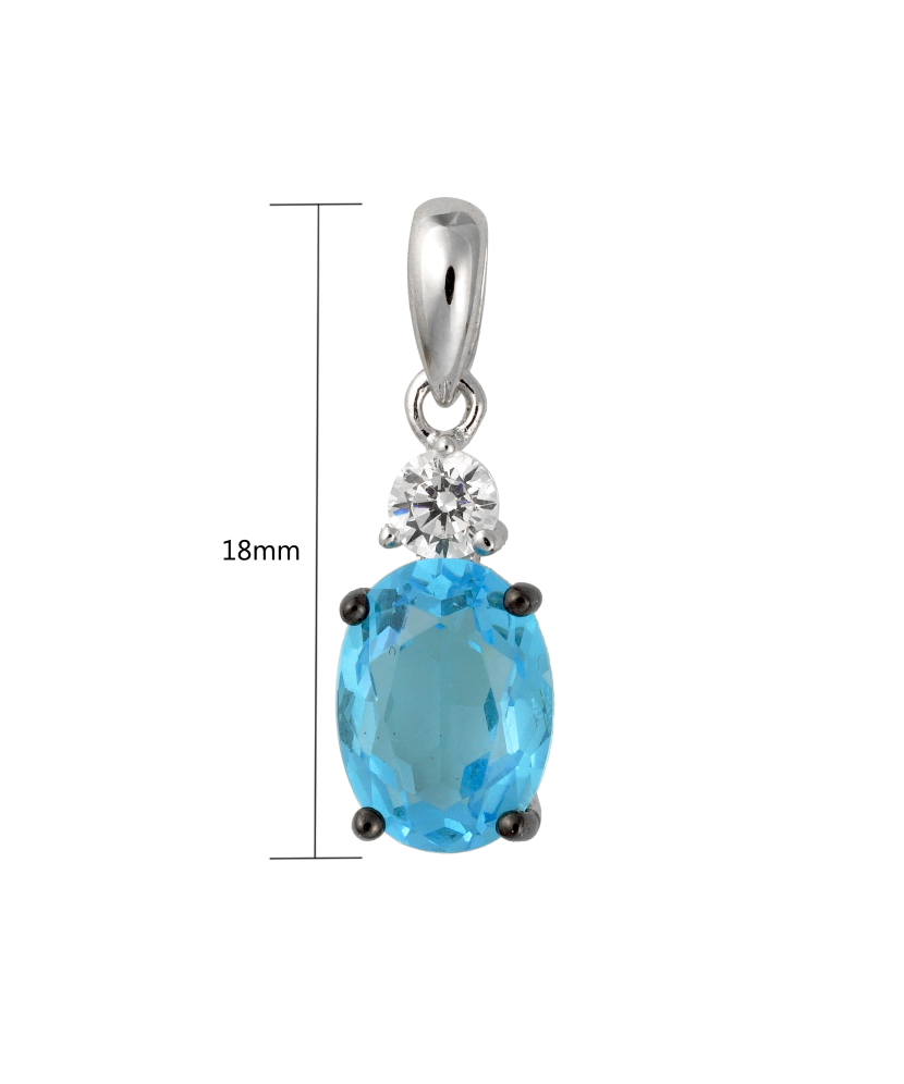 Sterling silver pendant with zircons