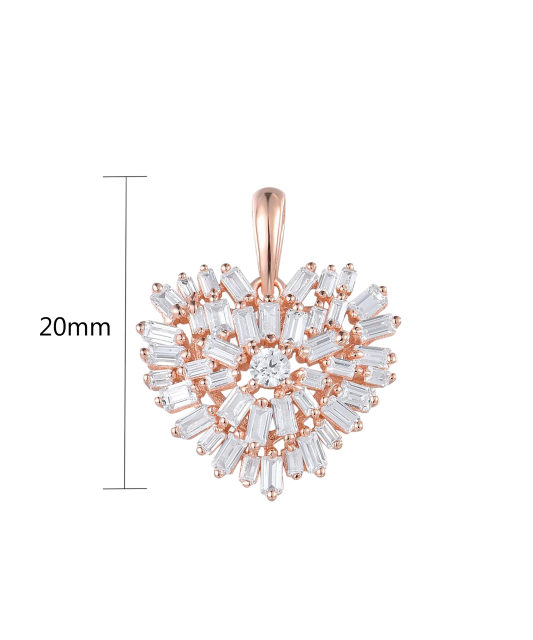 Gilded sterling silver pendant with zircon