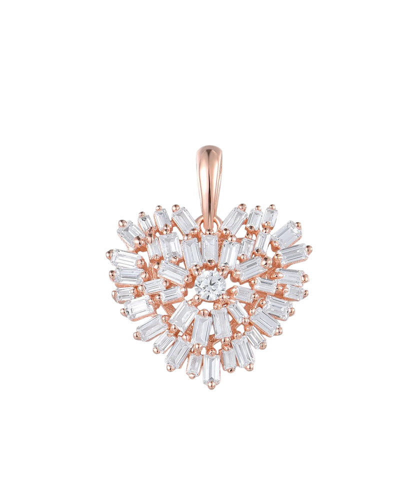 Gilded sterling silver pendant with zircon