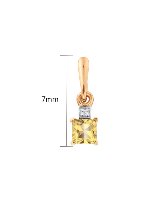 Gold pendant with citrine and zircons