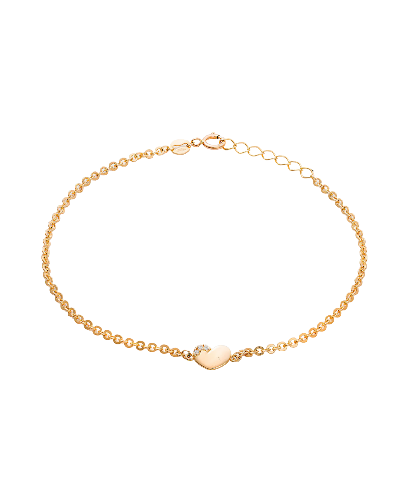 Gold bracelet with zirconium "Heart"