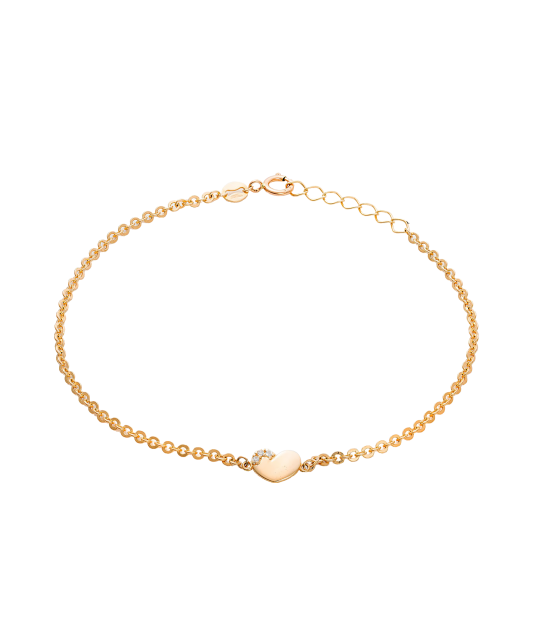Gold bracelet with zirconium "Heart"