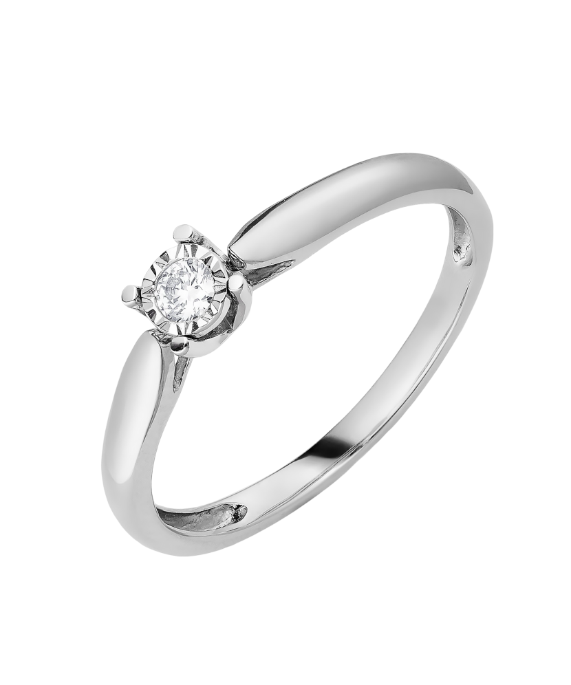 White gold ring with diamond