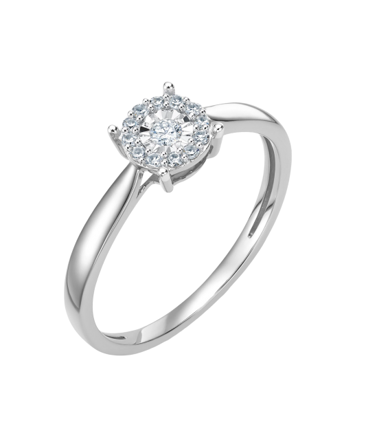 White gold ring with diamonds