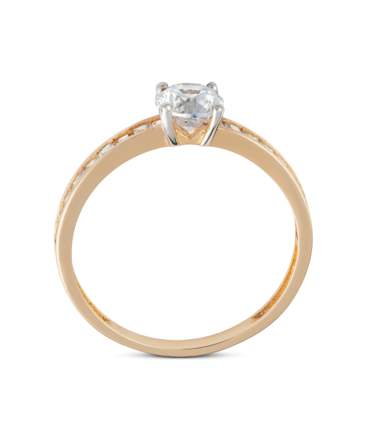 Gold ring with zircons