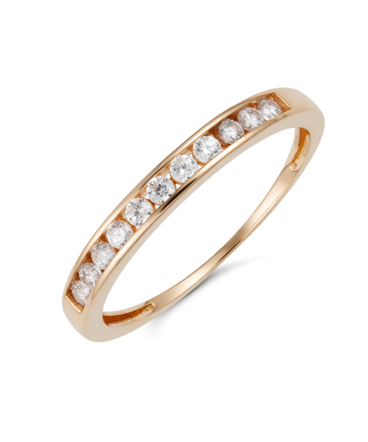 Gold ring with zircons